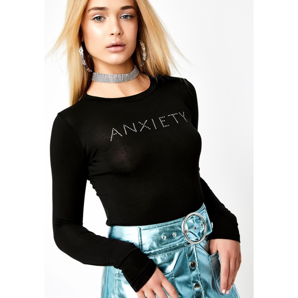 ON HOLD DO NOT BUY Dolls Kill Horoscopez Anxxxiety Rhinestone Top